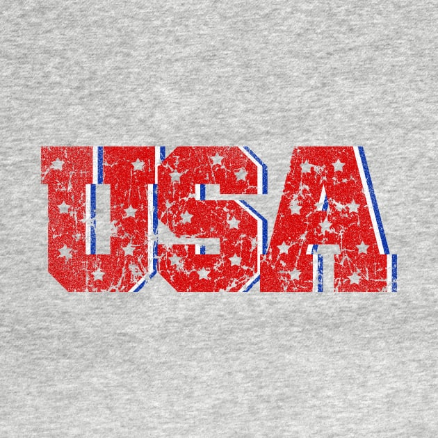 Vintage Faded USA Logo with Stars by rianfee